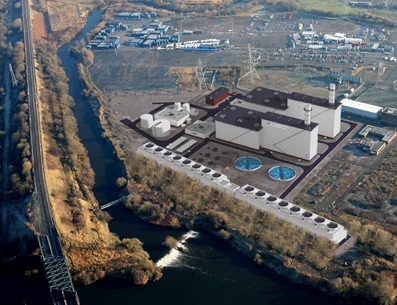 The Trafford project is located at the site of former power plant site at Carrington, alongside the Manchester Shipping Canal and River Mersey.