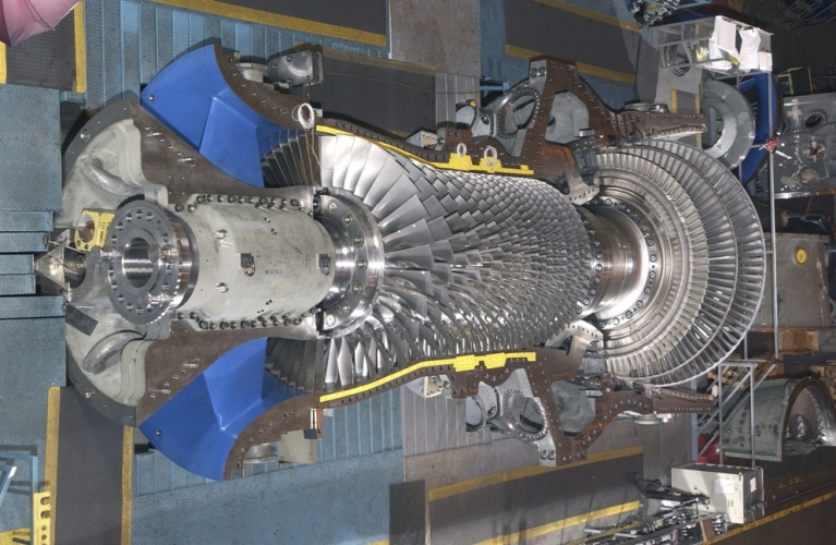 GE 9FB gas turbine during assembly; source: GE Power & Water