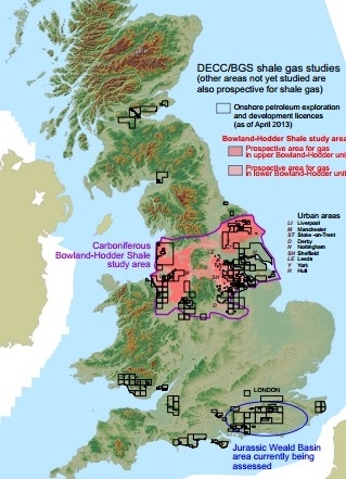 Shale gas in North West UK.