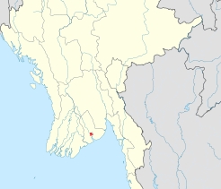 Location of Yangon in Myanmar