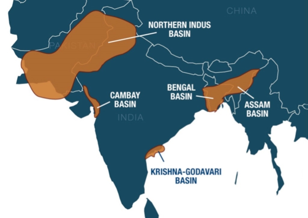 Potential shale gas basins in India