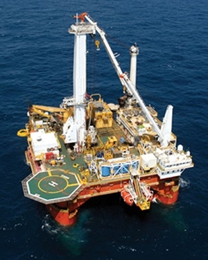 NETL's gas test rig in the Gulf of Mexico