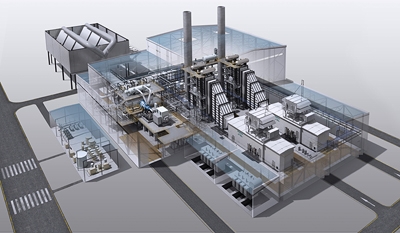 Architectural layout of the combined heat and power plant Gorzów