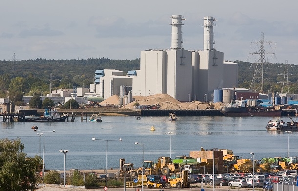archwood Power Station overlooking the Port of Southampton