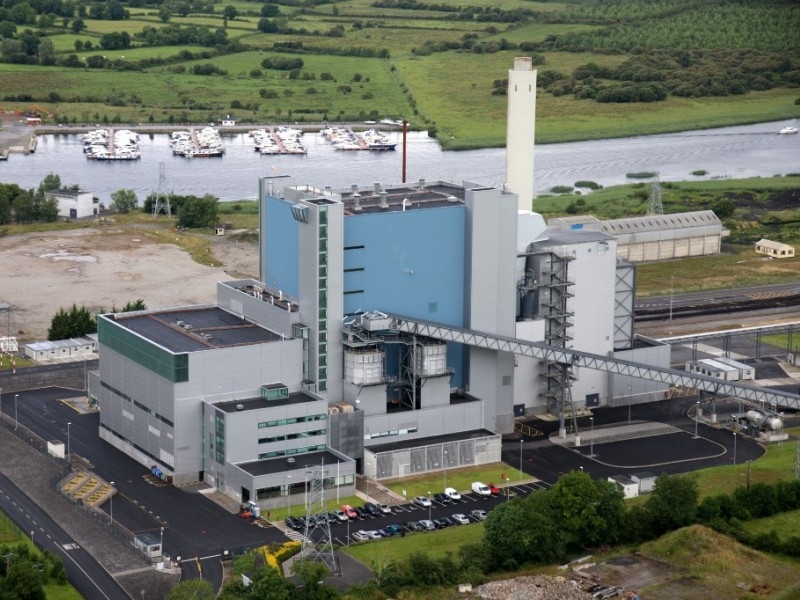 Lough Ree Power Station on the bank of the River Shannon