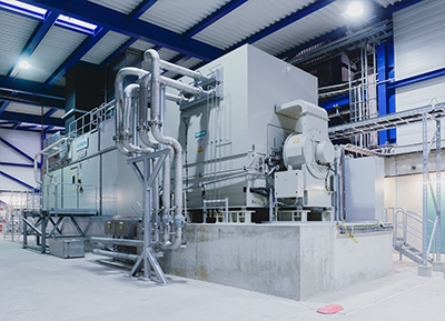 Siemens SGT-700 gas turbine in operation in the CCPP of Stadtwerke Erfurt