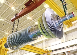 Assembly of MHI's M501J gas turbine