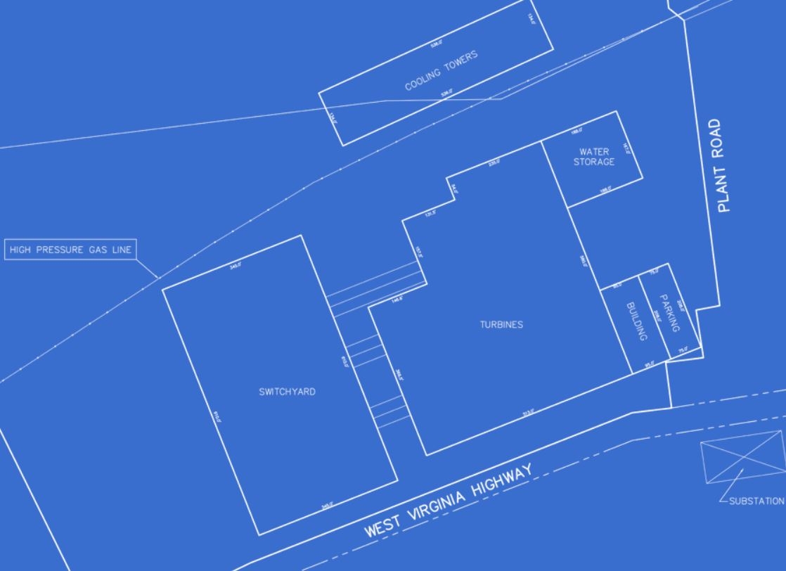 : Site plan of Moundsville Power project