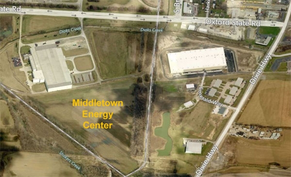 Location of the proposed Middletown Energy Center