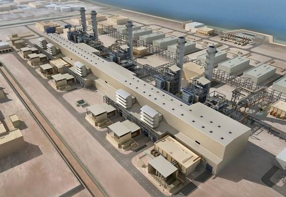 Artist’s rendition of a section of the Al Zour gas-fired power plant