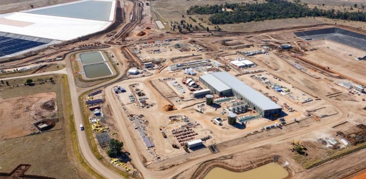 Aerial view of Australia Pacific LNG’s site to extract and process coal seam gas