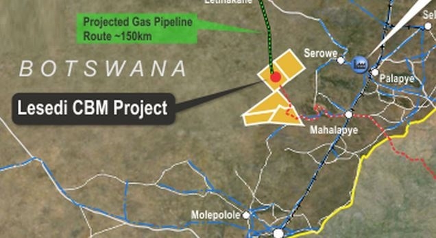 Map of the Lesedi CBM field
