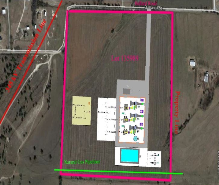 Site of the proposed Van Alstyne gas power plant