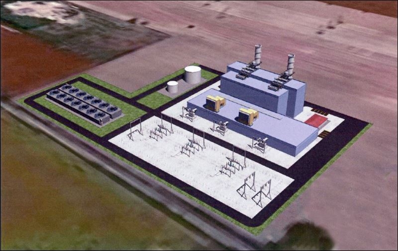 Artists rendering of the Oregon Clean Energy Center, Lucas County, Ohio.