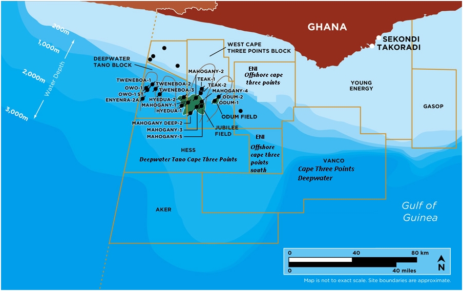 Ghana has an estimated 800 Bcf of gas reserves