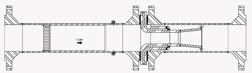 Schematic of throat-tapped turbine nozzle