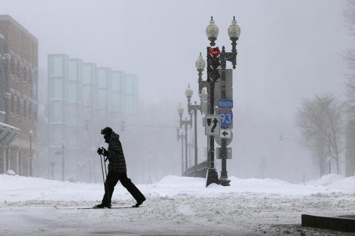 Cross-county skies are now in use throughout Boston