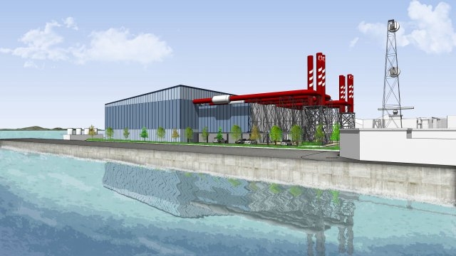 Artist's rendition of the proposed CHP plant