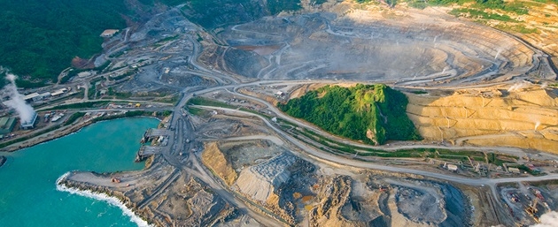 Areal view of Lihir gold mine on PNG’s Lihir Island