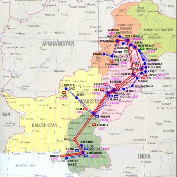 Map of Pakistan’s power transmission grid