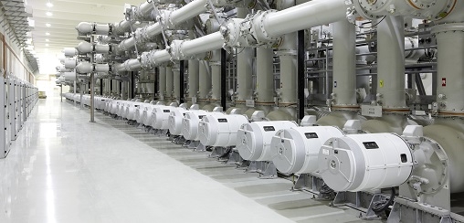 Inside view of an ABB substation