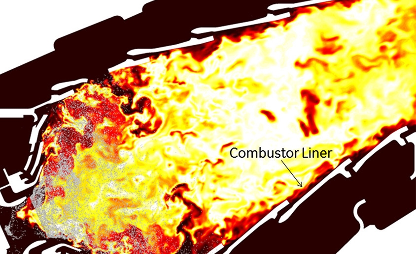 Artist's rendition of combustor liner