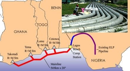Ghana gets gas from Nigeria through the West African Gas Pipeline