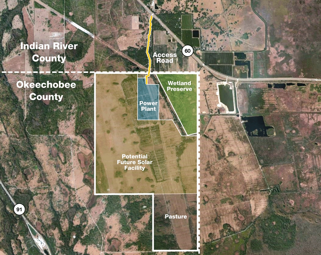 Site plan of FPL's proposed Okeechobee Clean Energy Center