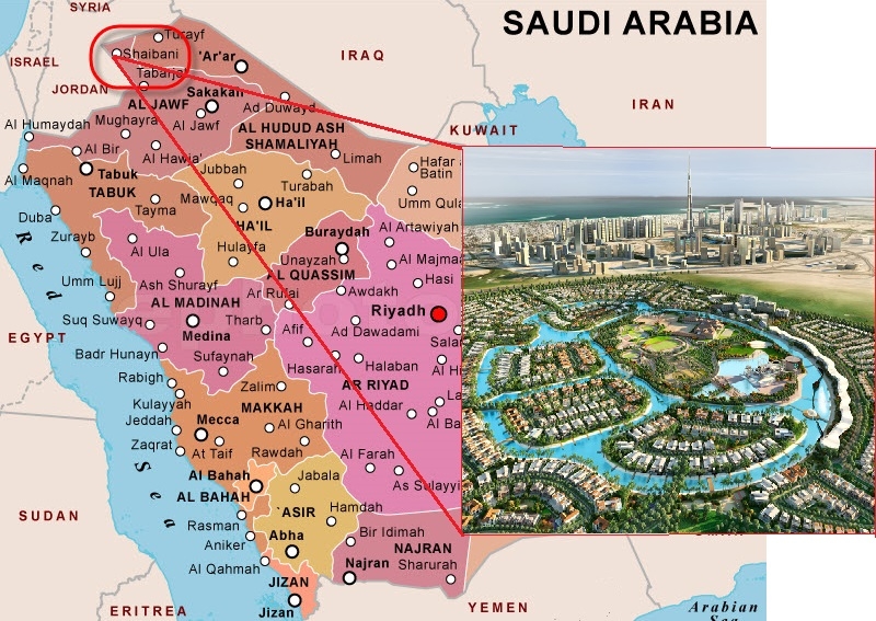 Location of Waad Al-Shamal Industrial City