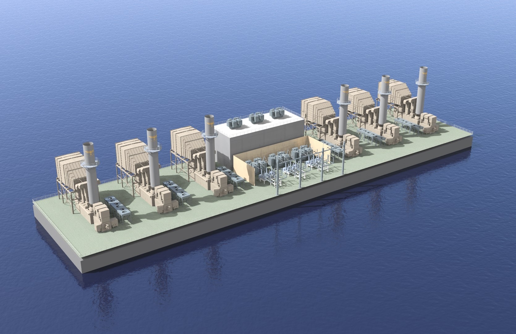 Rendering of Floating Power Plant