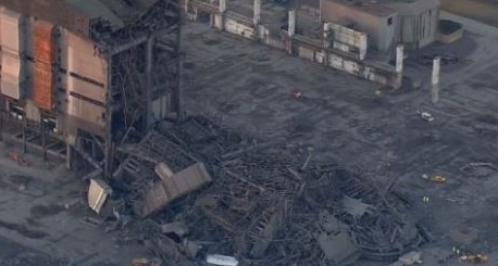 Debris of the collapsed turbine hall