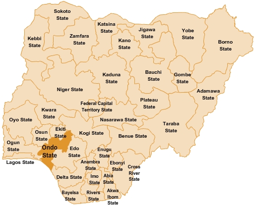 Map of Nigeria's states