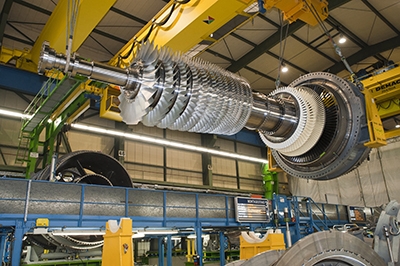 Rotor of an SGT6-5000F during assembly