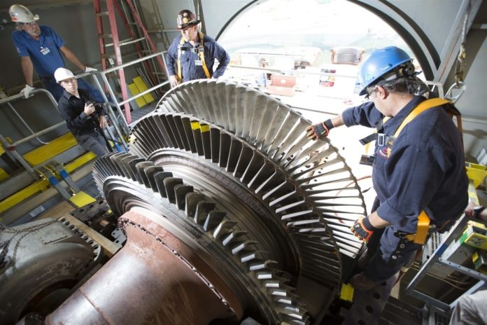 GE repair of a turbine in Greenville