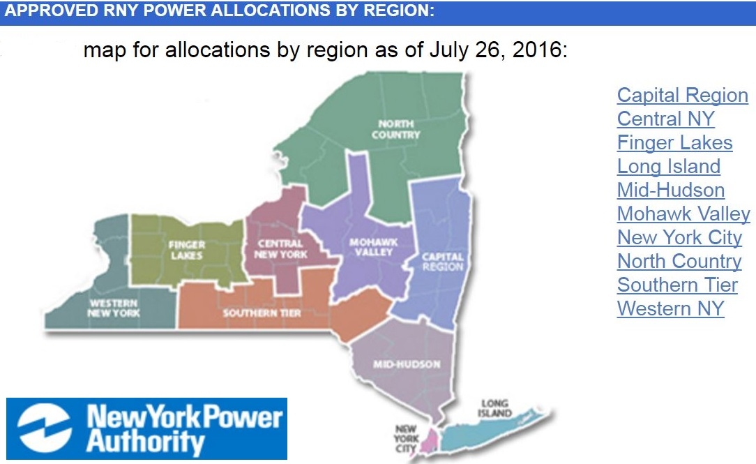 Map of NYPA operations