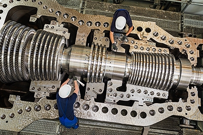 SST-800 steam turbine during final assembly in Goerlitz.