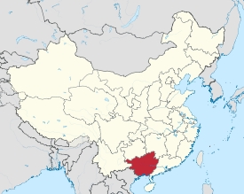 Location of the Guangxi Zhuang Autonomous Region