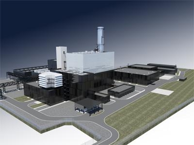Render of the CCGT with district heat extraction in Berlin Marzahn