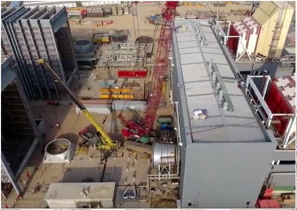 Gas turbine hall 1 at Balloki CCGT, under construction in Punjab