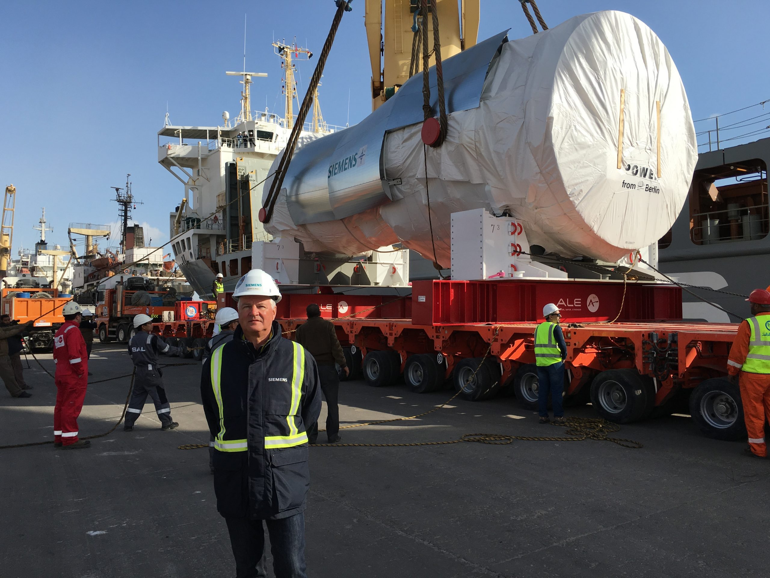 Mr Ullrich in front of Siemens GT in Egypt