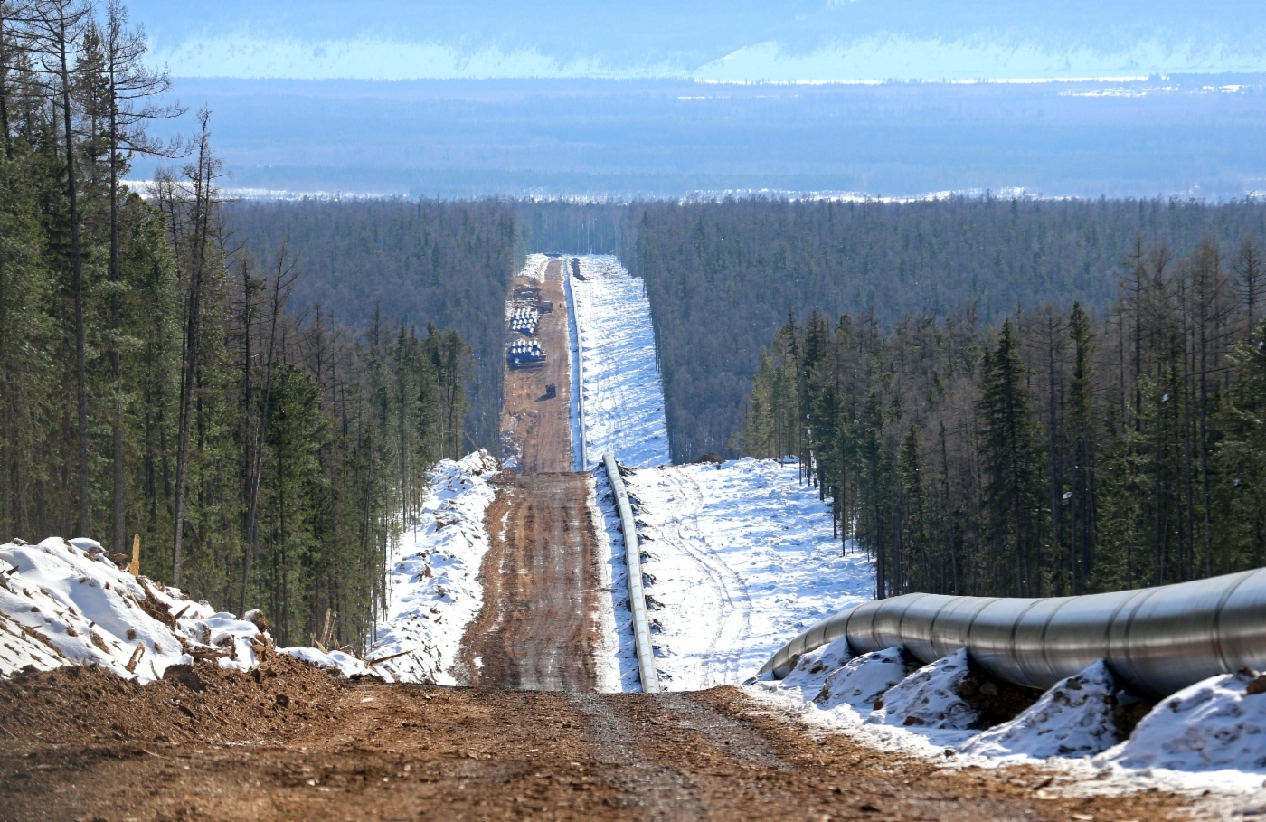 'Power of Siberia' gas pipeline route near Tomsk
