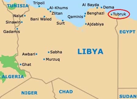 Location of Tobruk