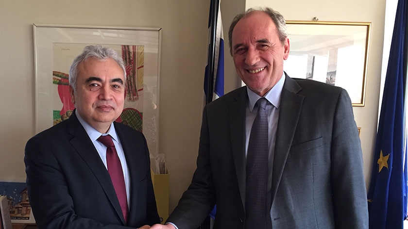Dr Fatih Birol met the Greek energy minister, George Stathakis, in Athens
