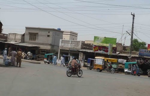 Power lines over central Jhang city, Pakistan
