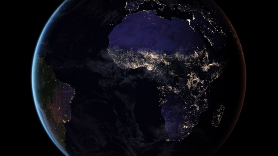 Night sky over the African continent in 2030, based on the WEO model