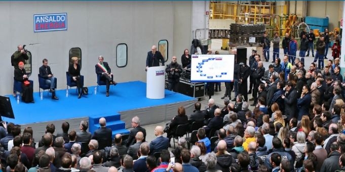 Presentation of Ansaldo's first GT36 produced in Genoa