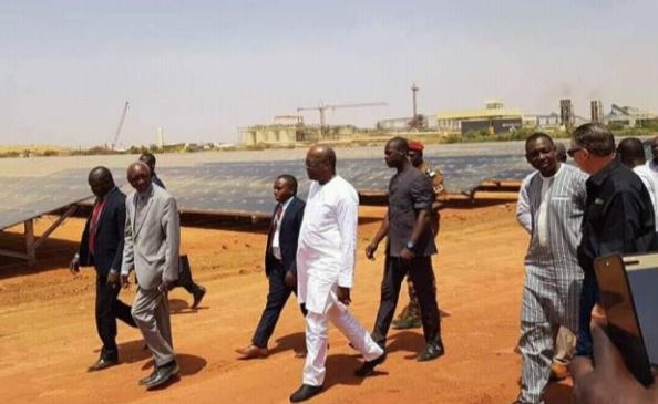 Burkina Faso’s President Roch Kaboré on Essakane Solar’s site