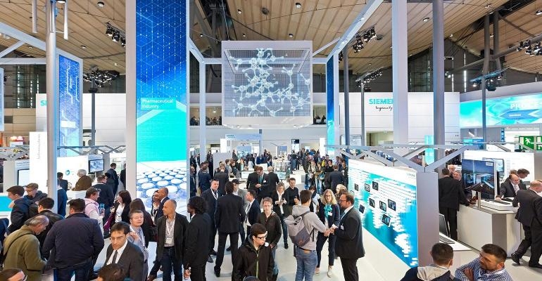 Siemens booth at Hanover Messe