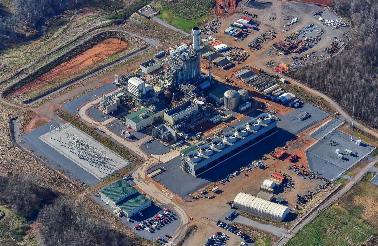 Bird's eye view of NTE's Kings Mountain Energy Center