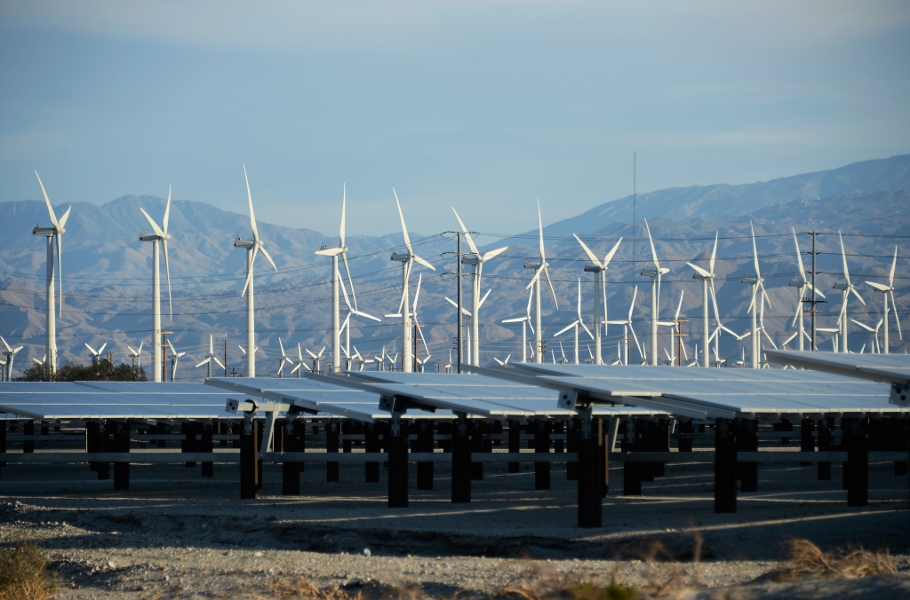 Solar and wind farm near Palm Springs, California